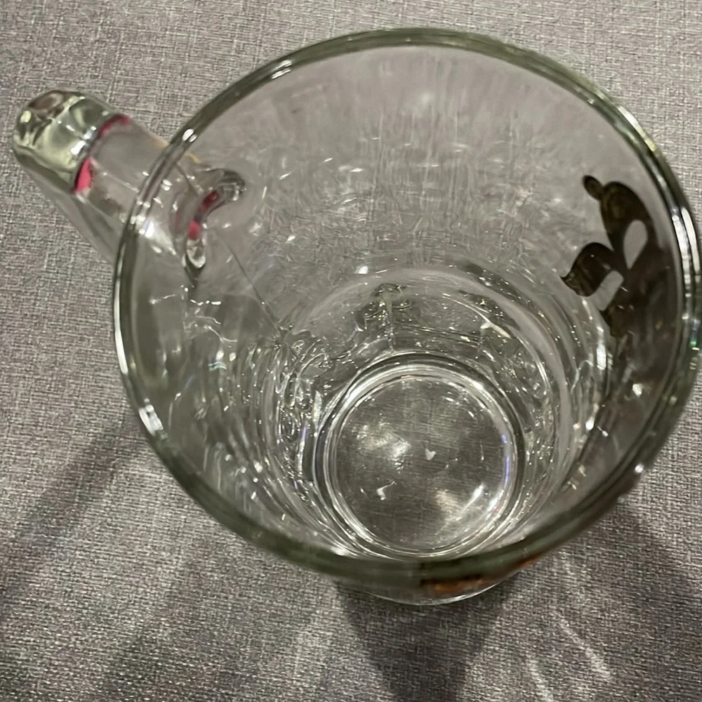 Clear Vintage Glass Beer Mug Stein Gold Letters Beer 5 Cents